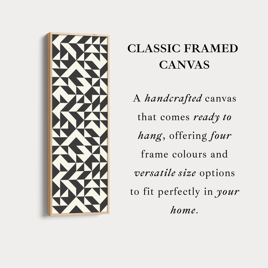 Geometric Arrows Long Narrow Canvas Wall Art for Hallway or Office