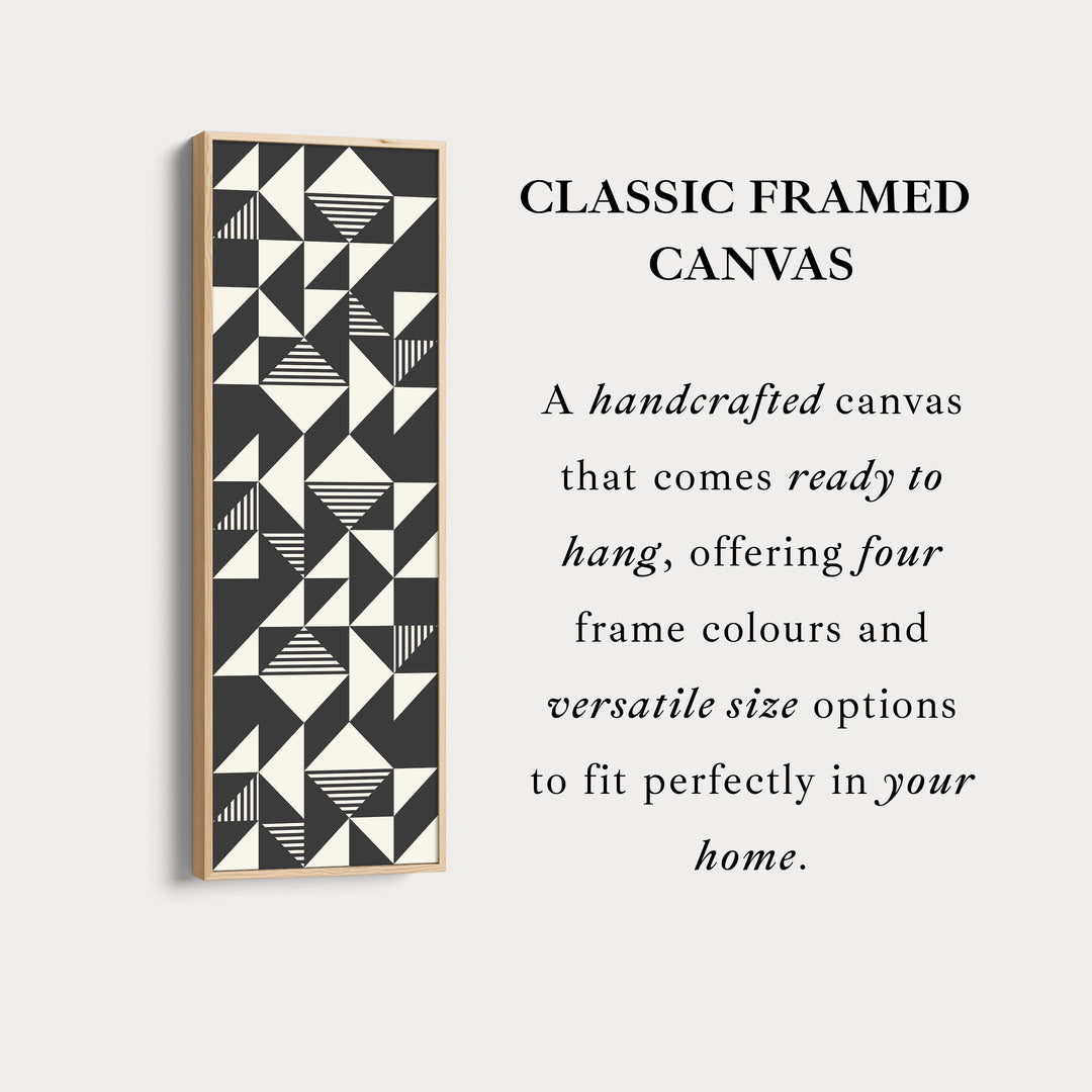 Art mural vertical haut en toile Triangles abstraits pour chambre ou bureau