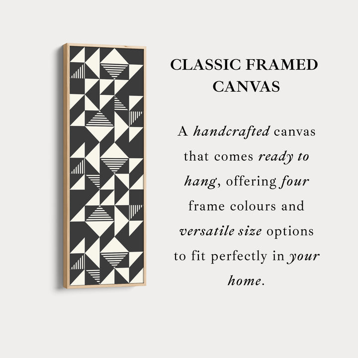 Art mural vertical haut en toile Triangles abstraits pour chambre ou bureau