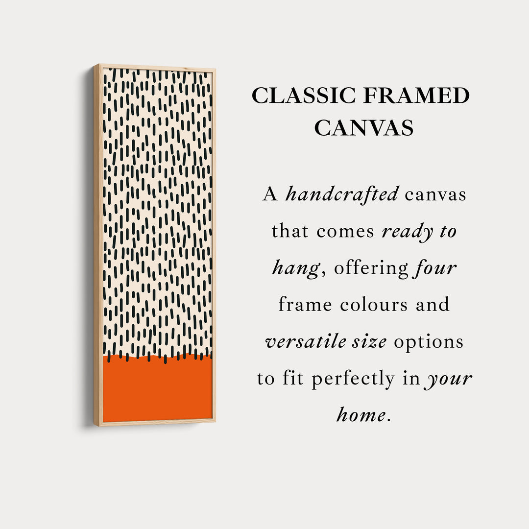 Retro Curved Lines Mustard Vertical Framed Canvas Wall Art for Living Room or Hallway