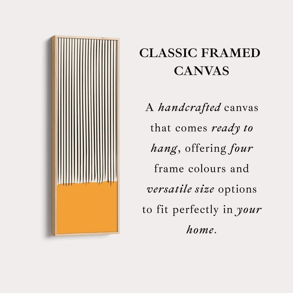 Minimalist Blue Horizon Vertical Framed Canvas Wall Art for Living Room or Office