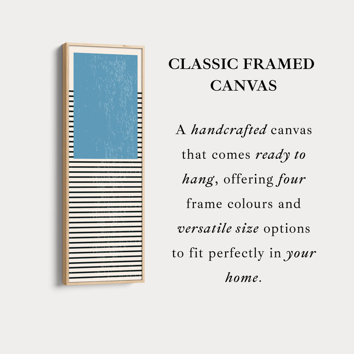 Retro Sun and Lines Vertical Framed Canvas Wall Art for Hallway or Living Room