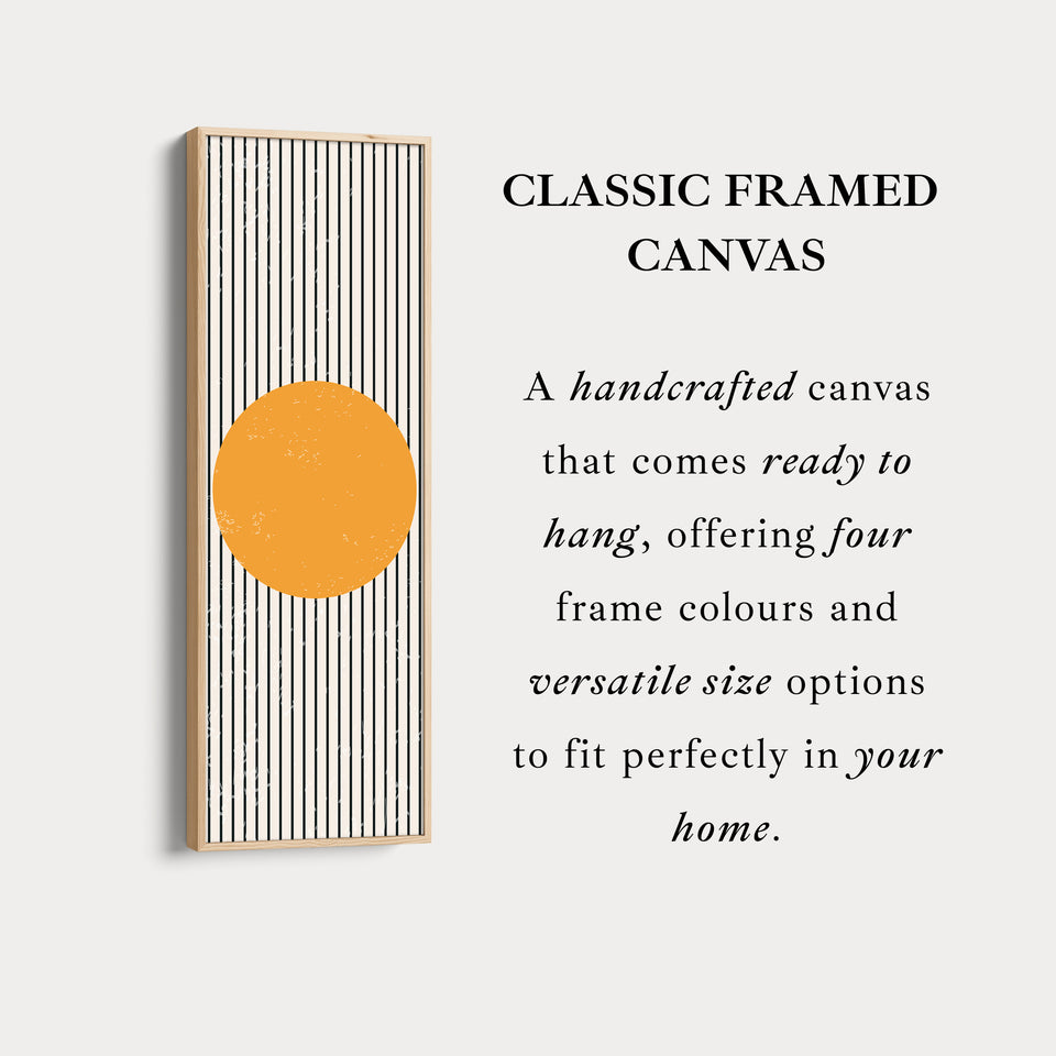 Minimalist Blue Block Vertical Framed Canvas Wall Art for Bedroom or Office