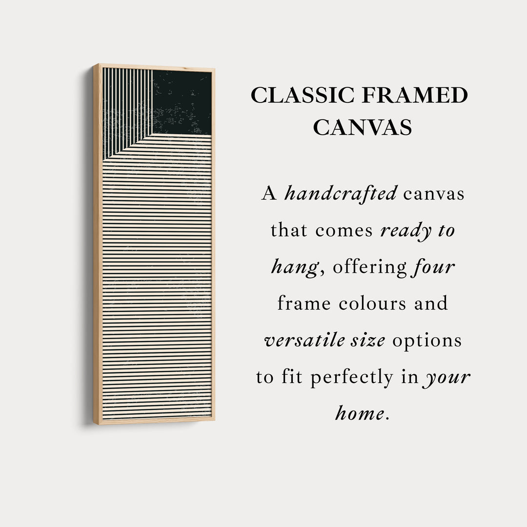 Toile encadrée verticale abstraite à rayures pour coin, décoration murale pour chambre ou bureau