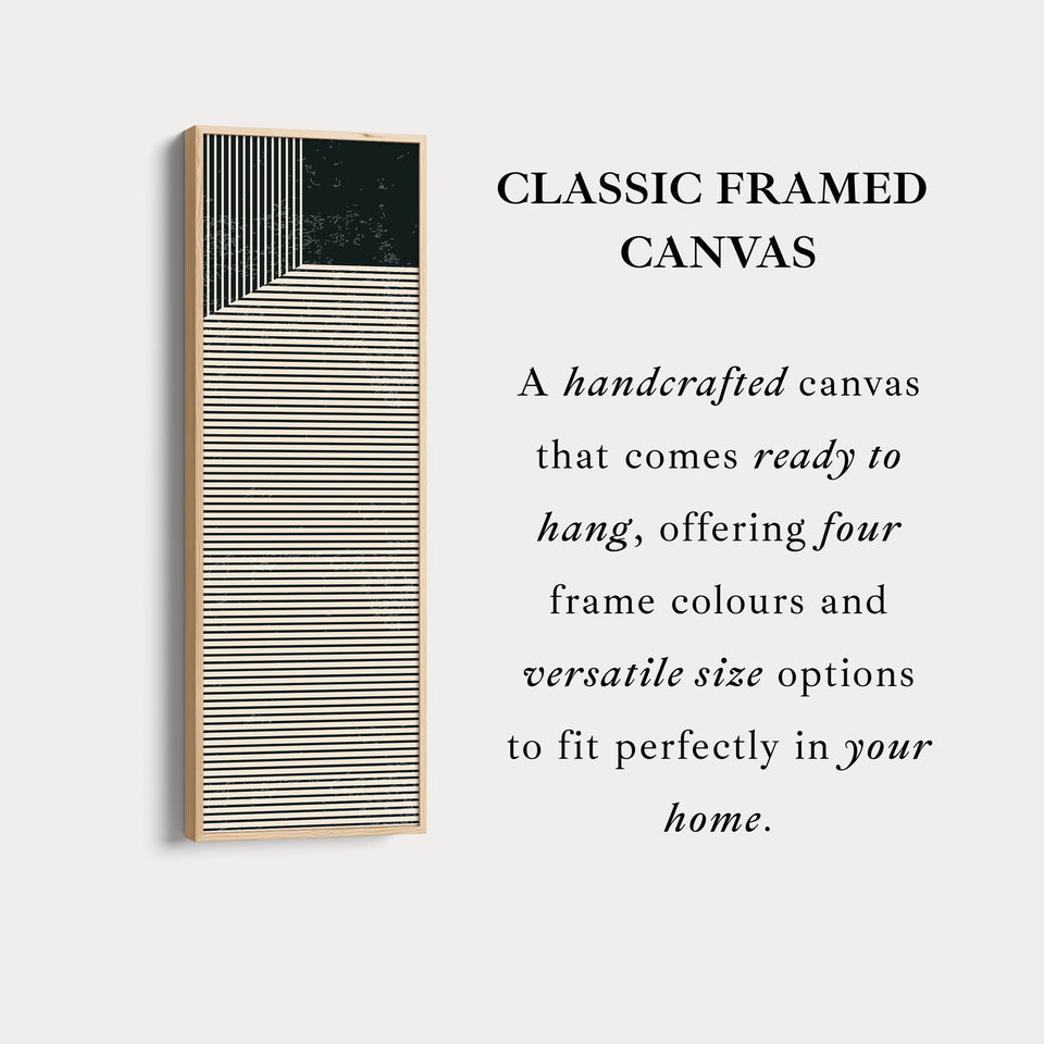 Abstract Striped Corner Vertical Framed Canvas Wall Art for Bedroom or Office