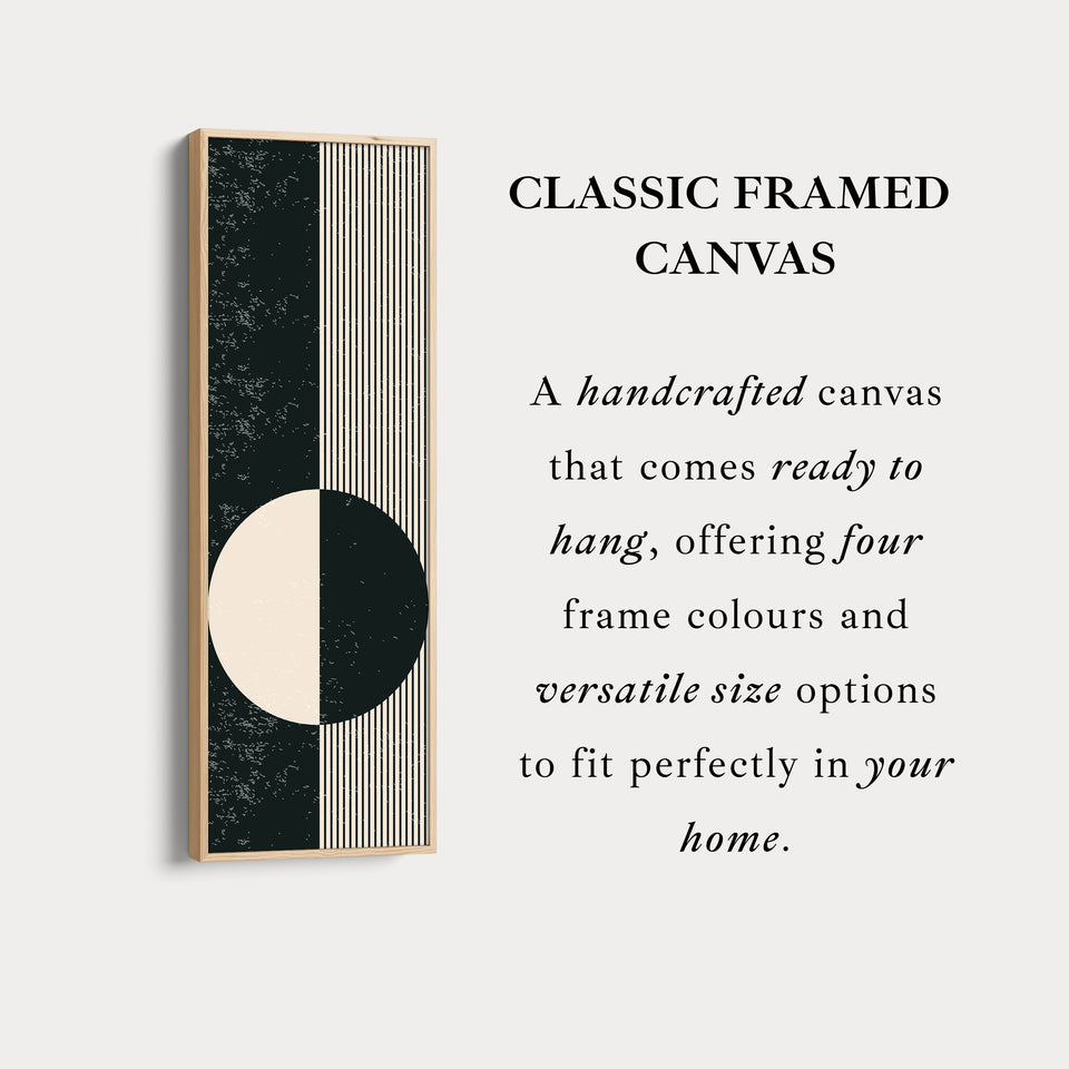 Chevron Sun Abstract Vertical Framed Canvas Wall Art for Hallway or Bedroom