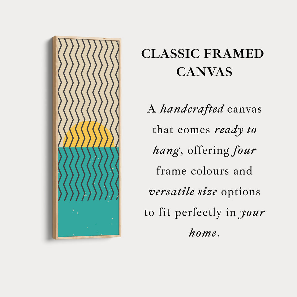 Minimalist Circle Geometry Vertical Framed Canvas Wall Art for Bedroom or Studio