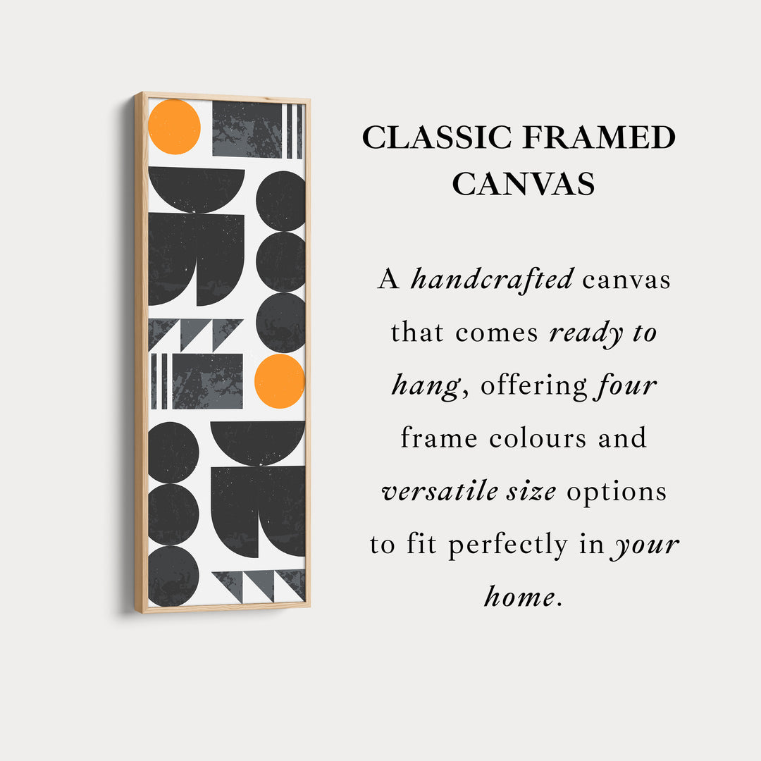 Abstract Half Moon Pattern Vertical Framed Canvas Wall Art for Bedroom or Office