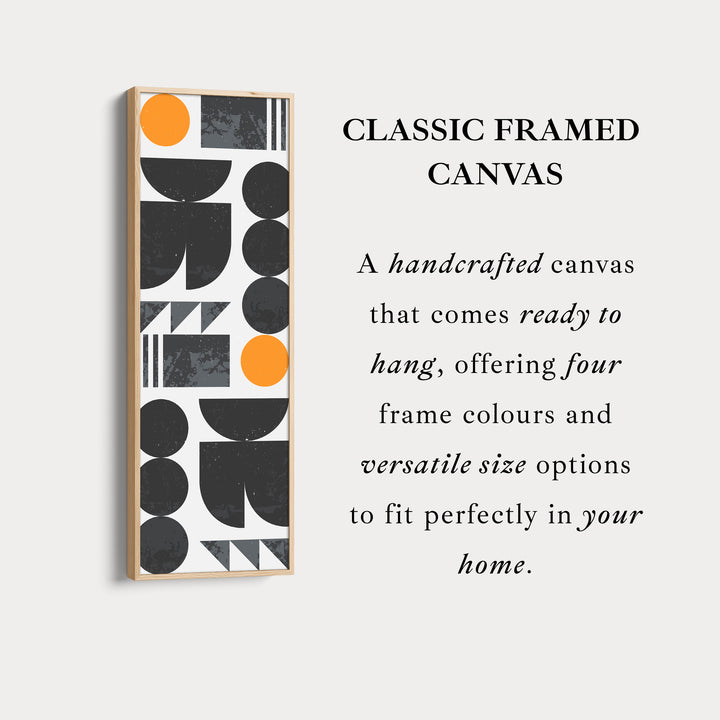 Abstract Half Moon Pattern Vertical Framed Canvas Wall Art for Bedroom or Office