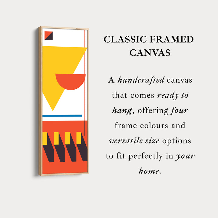 Art mural sur toile encadrée verticale inspirée du Bauhaus pour salon ou chambre à coucher