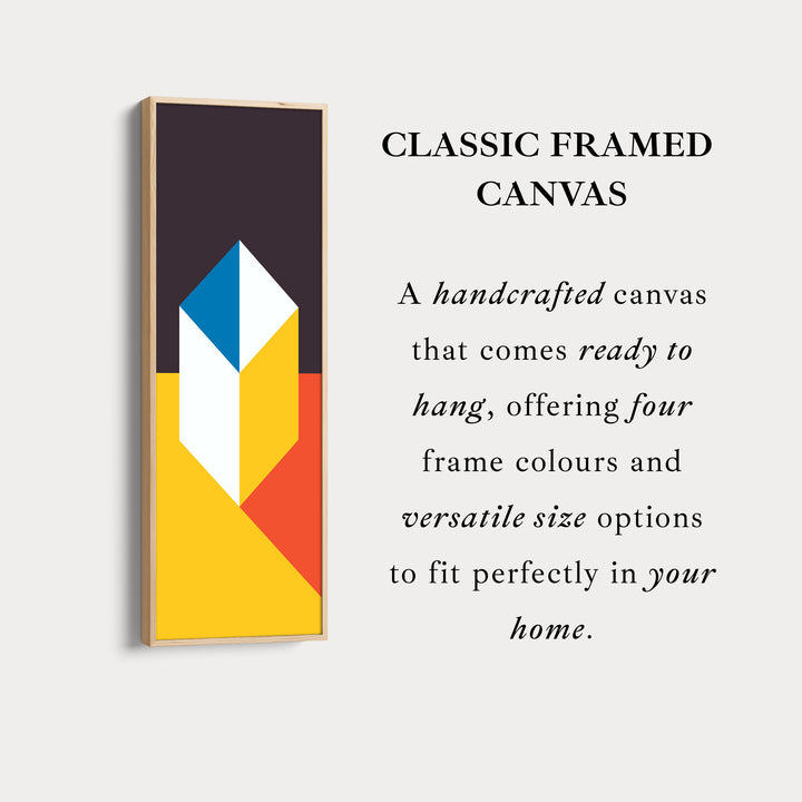 Abstract Cube Geometry Vertical Framed Canvas Wall Art for Office or Hallway