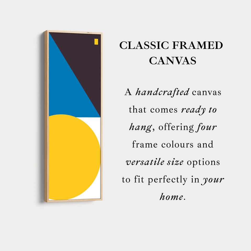 Bold Color Block Vertical Framed Canvas Wall Art for Office or Living Room