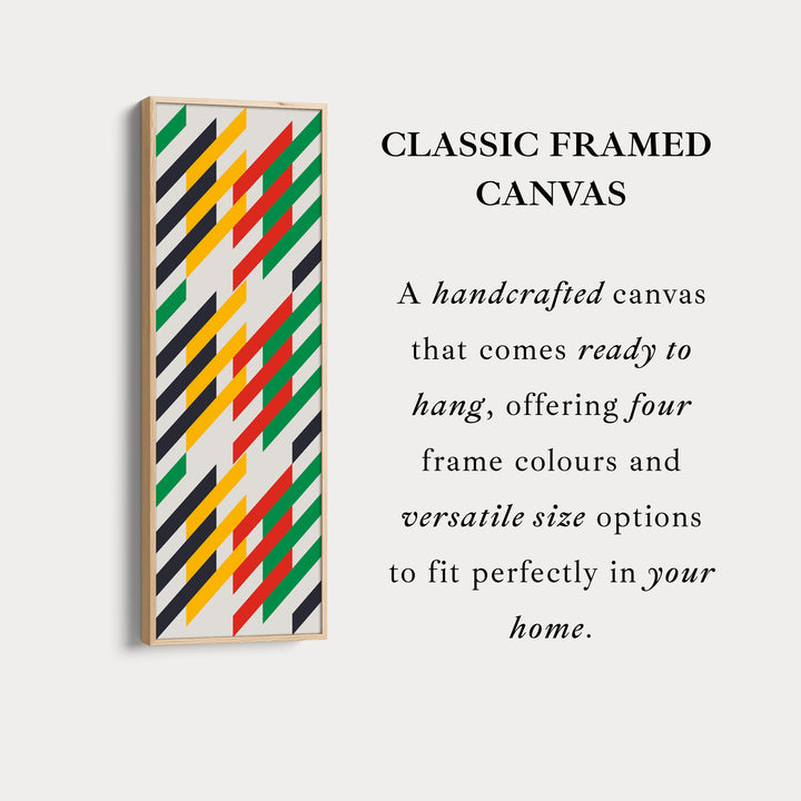 Modern Color Stripe Vertical Framed Canvas Wall Art for Living Room or Office