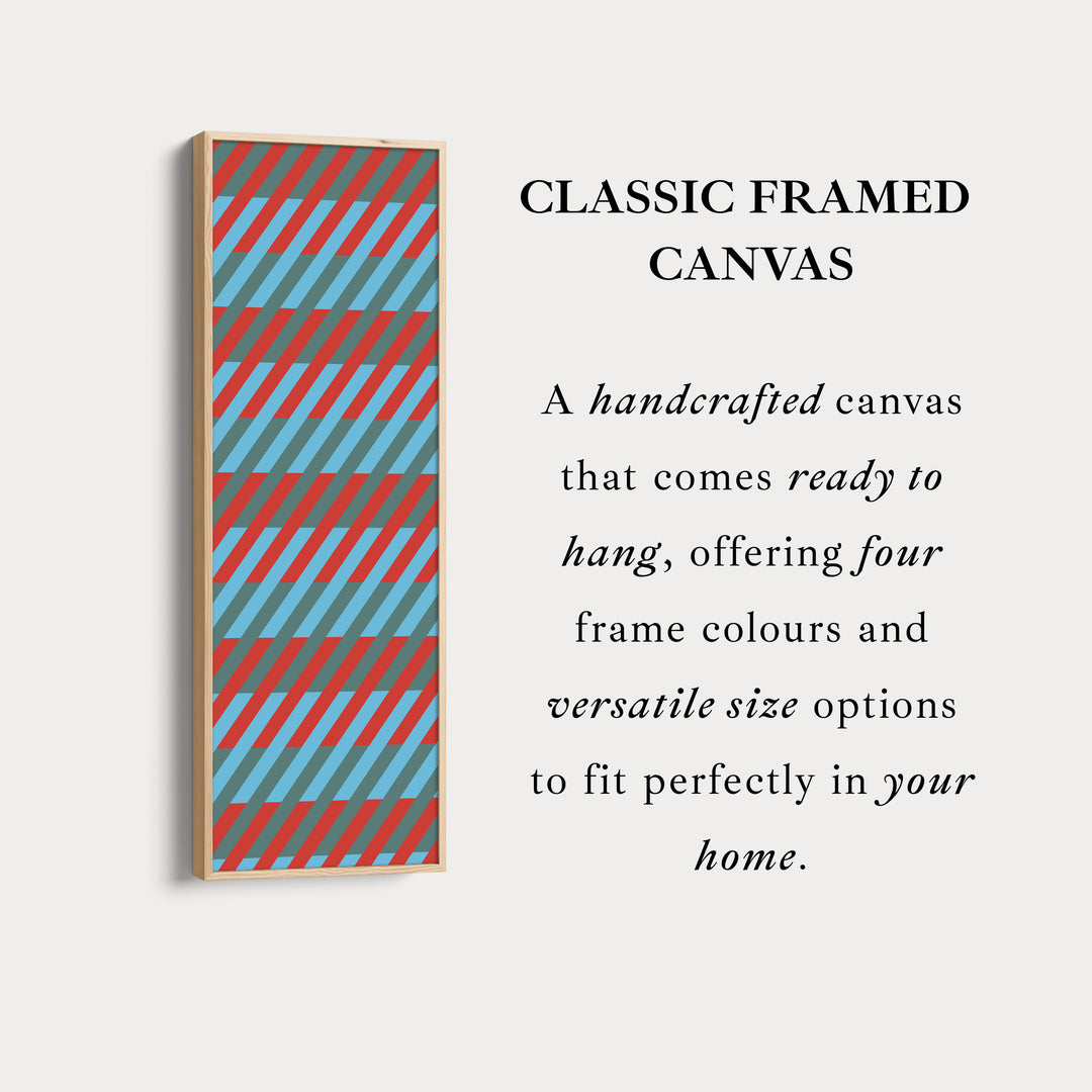 Abstract Stripe Geometry Vertical Framed Canvas Wall Art for Bedroom or Studio