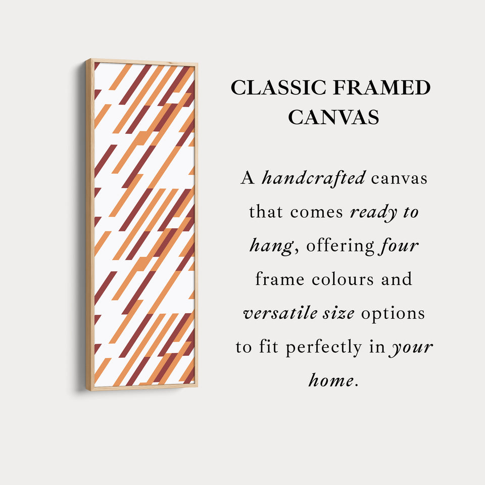 Earth Tone Stripes Vertical Framed Canvas Wall Art for Living Room or Office