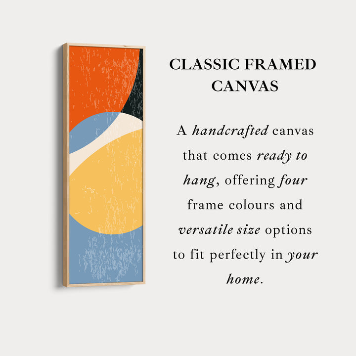 Modern Retro Curves Vertical Framed Canvas Wall Art for Living Room or Studio