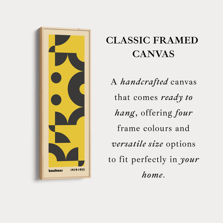 Blue and Beige Bauhaus Vertical Framed Canvas Wall Art for Bedroom or Office