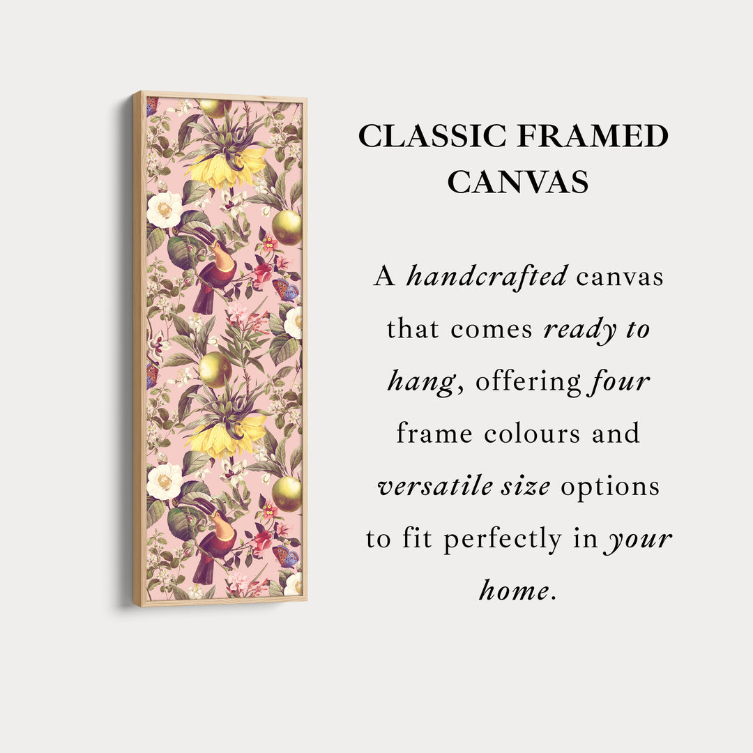 Vertical Wall Art Yellow Flowers And Pink Botanical Skinny Wall Art For Bedroom