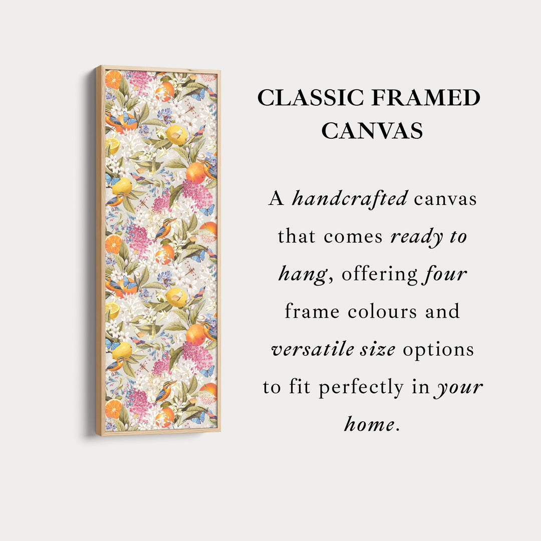 Tall Canvas Wall Art Botanical Oranges And Flowers Vertical Wall Art For Kitchen