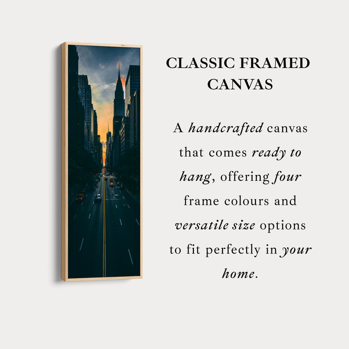 Thin Wall Art City Sunset Vertical Canvas For Living Room