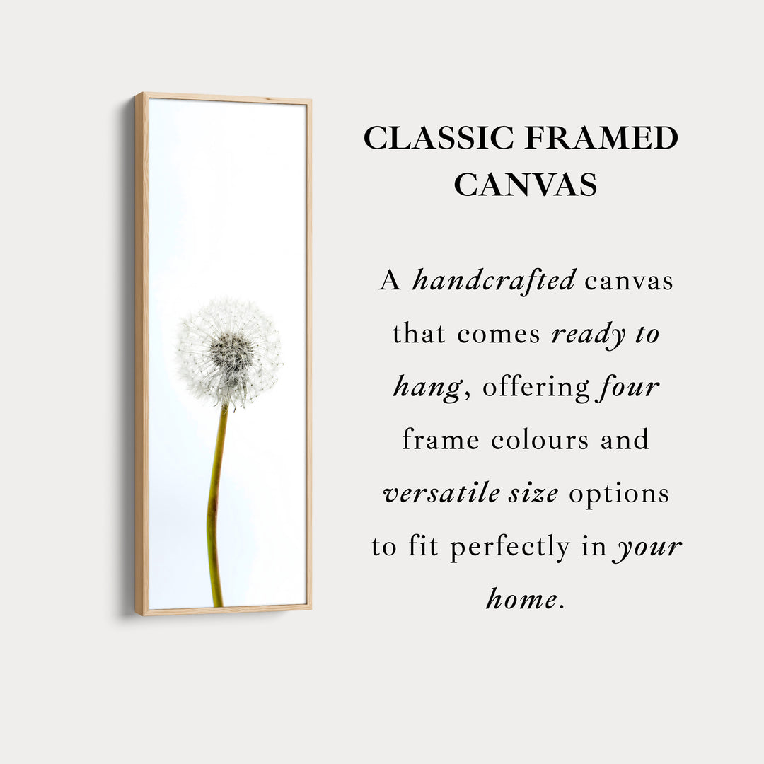 Vertical Framed Canvas Minimal Dandelion Tall Wall Art For Bedroom
