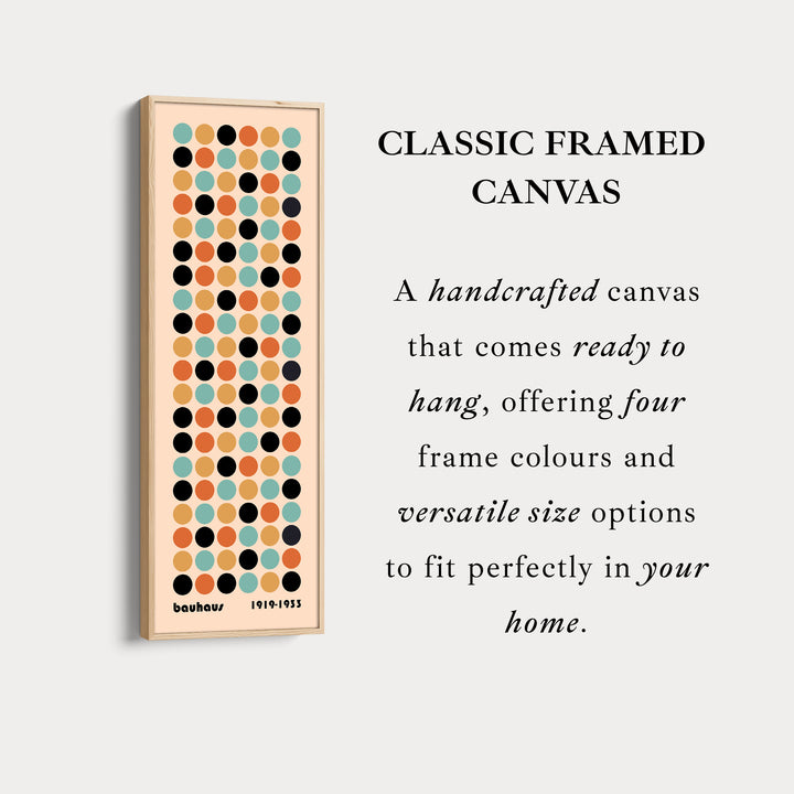 Vertical Framed Canvas Geometric Bauhaus Tall Wall Art For Office