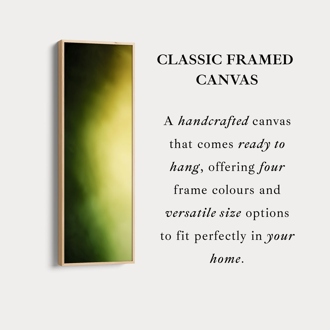 Thin Wall Art Green Yellow Gradient Vertical Canvas For Hallway