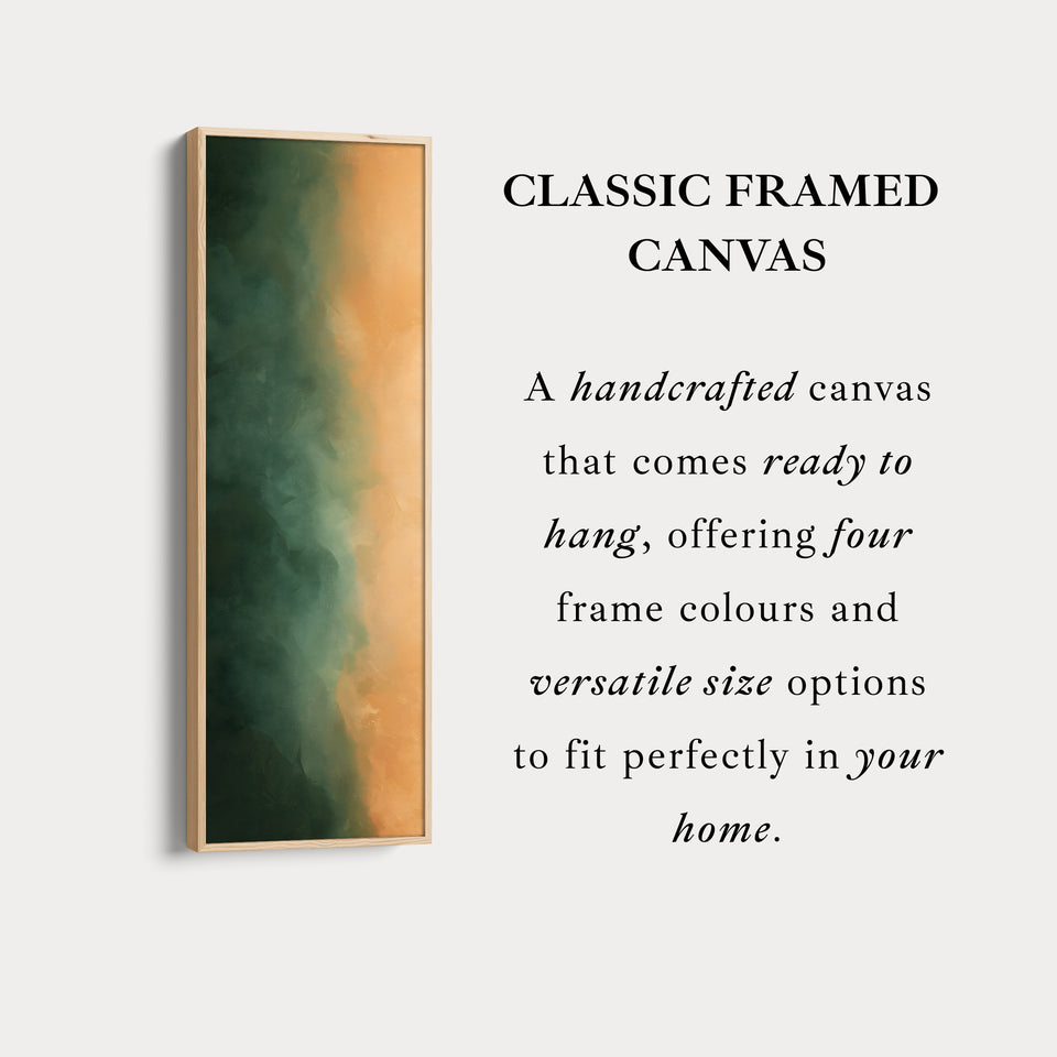 Skinny Wall Art Green Orange Tall Canvas Wall Art For Hallway