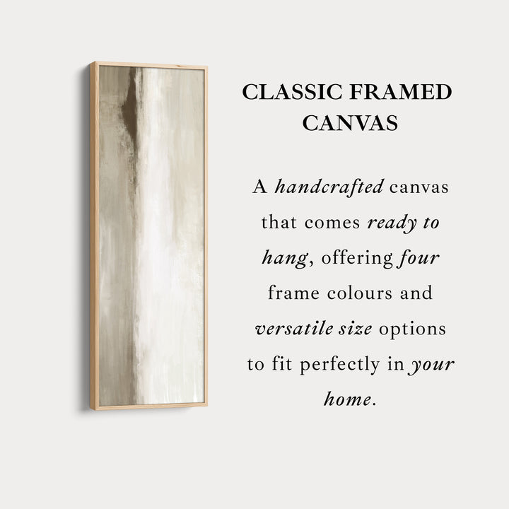 Thin Wall Art Beige Long Vertical Canvas For Hallway