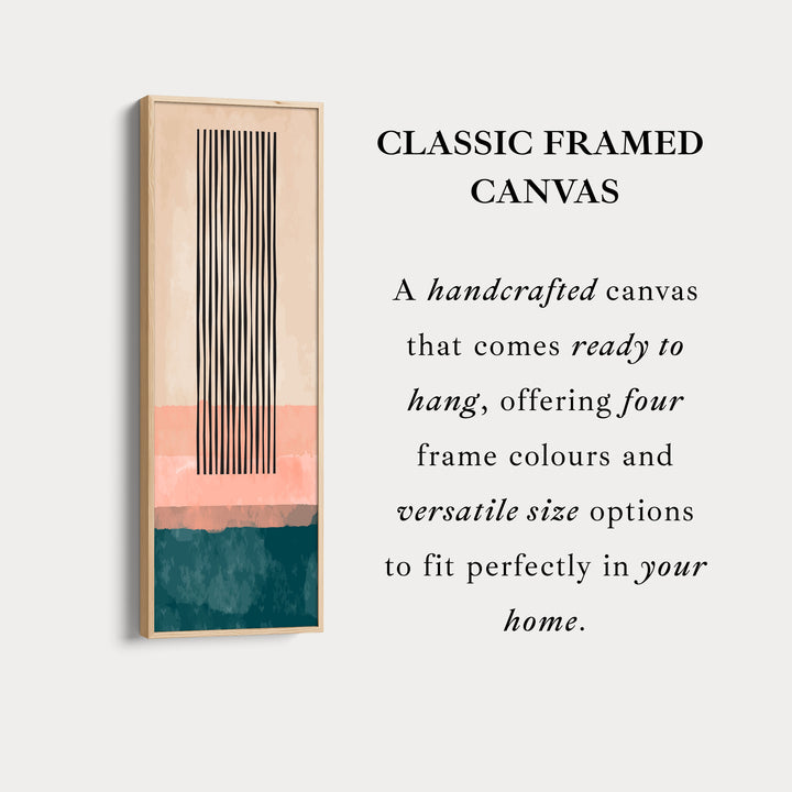 Long Vertical Canvas Orange Blue Tall Modern Abstract Wall Art