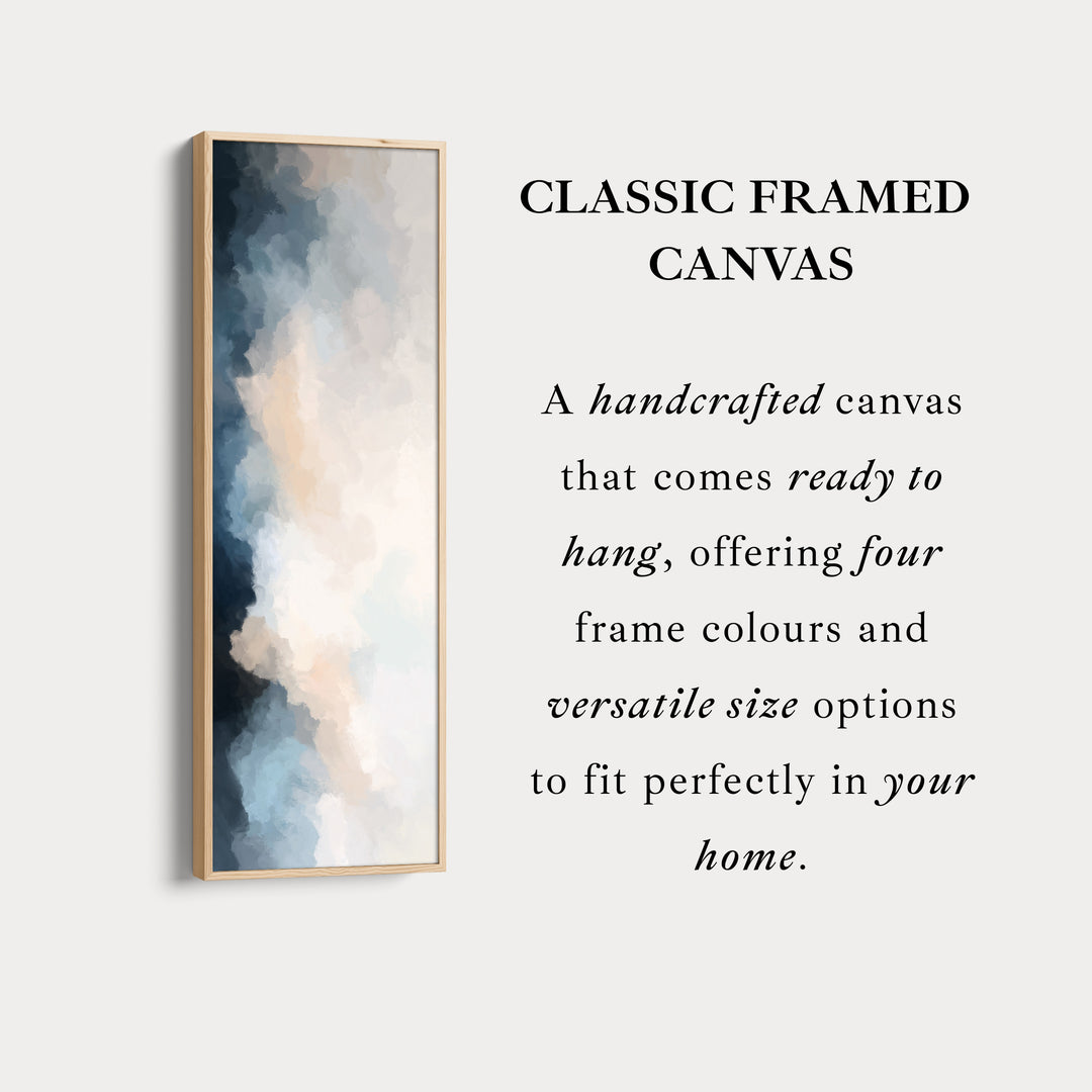 Vertical Wall Art Blue Beige Tall Modern Abstract Wall Art