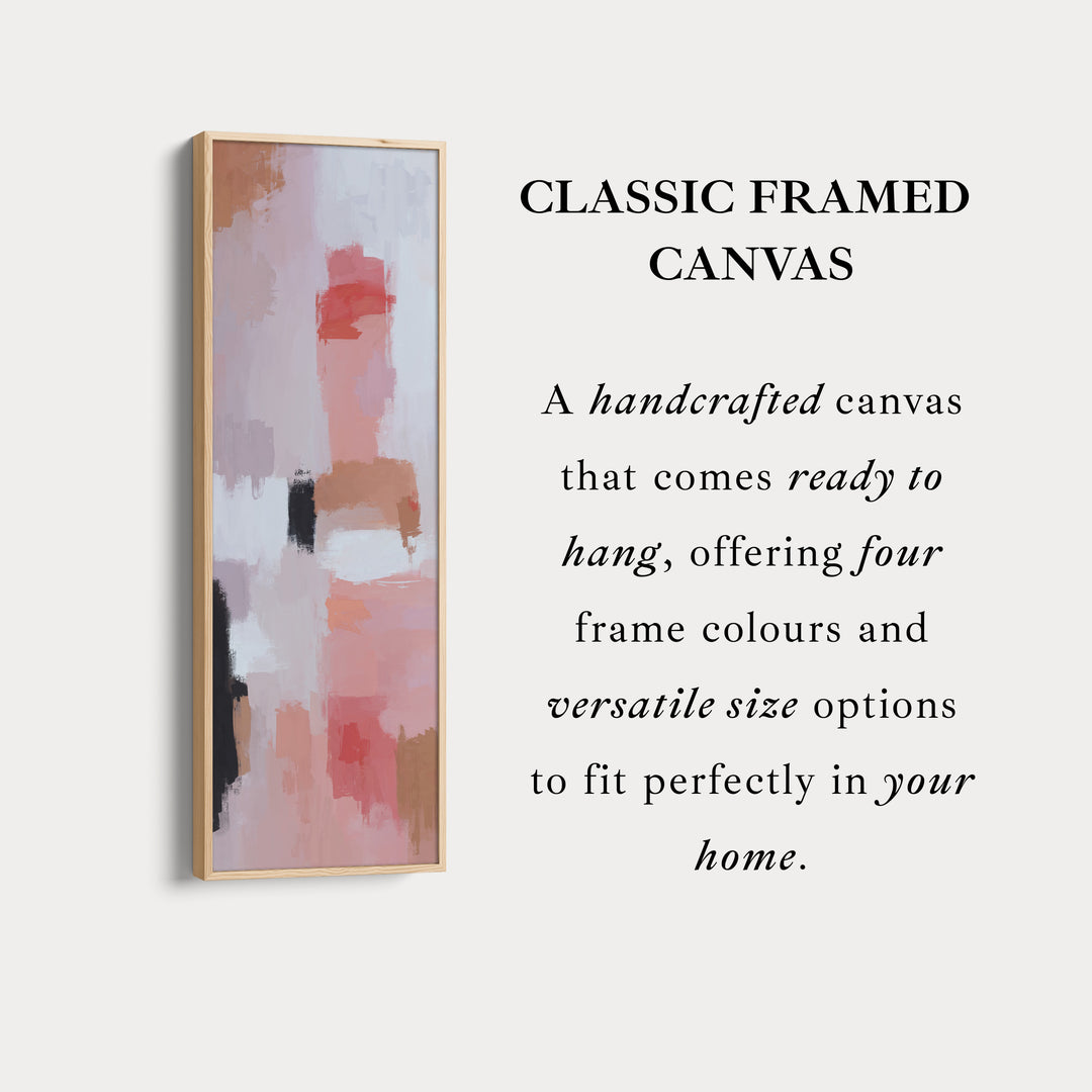 Tall Wall Art Soft Abstract Pink And Red For Living Room