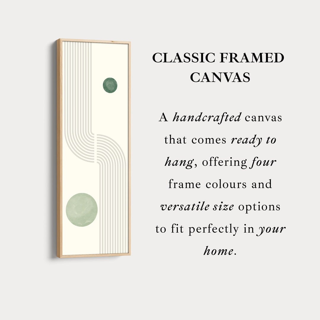 Skinny Wall Art Green Minimal Geometric For Modern Interiors