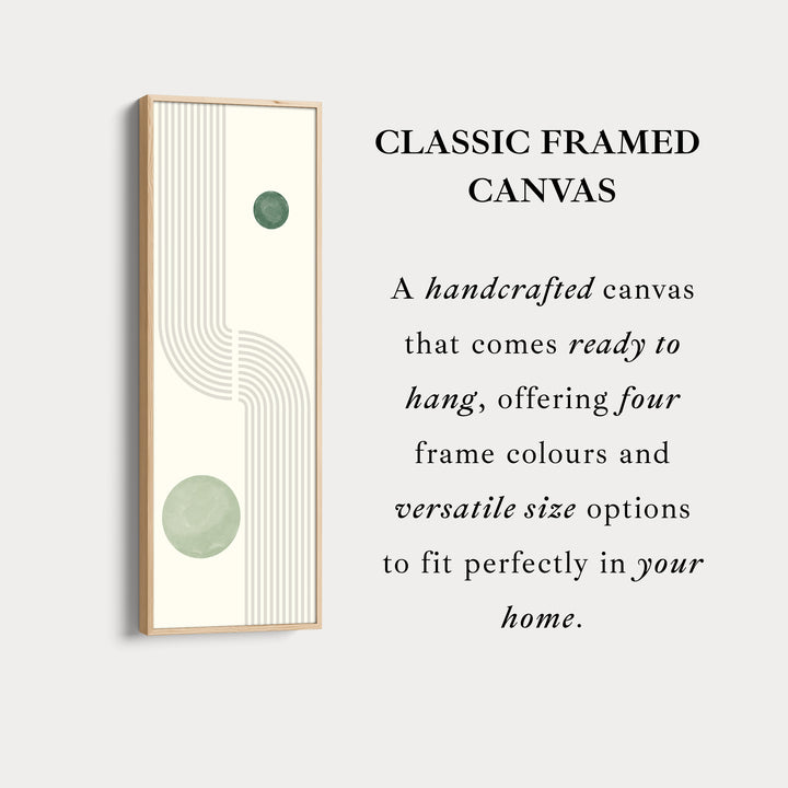 Skinny Wall Art Green Minimal Geometric For Modern Interiors