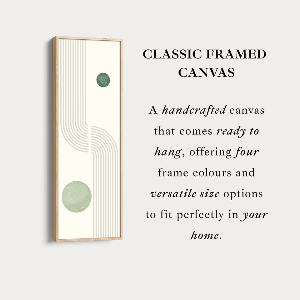 Skinny Wall Art Green Minimal Geometric For Modern Interiors