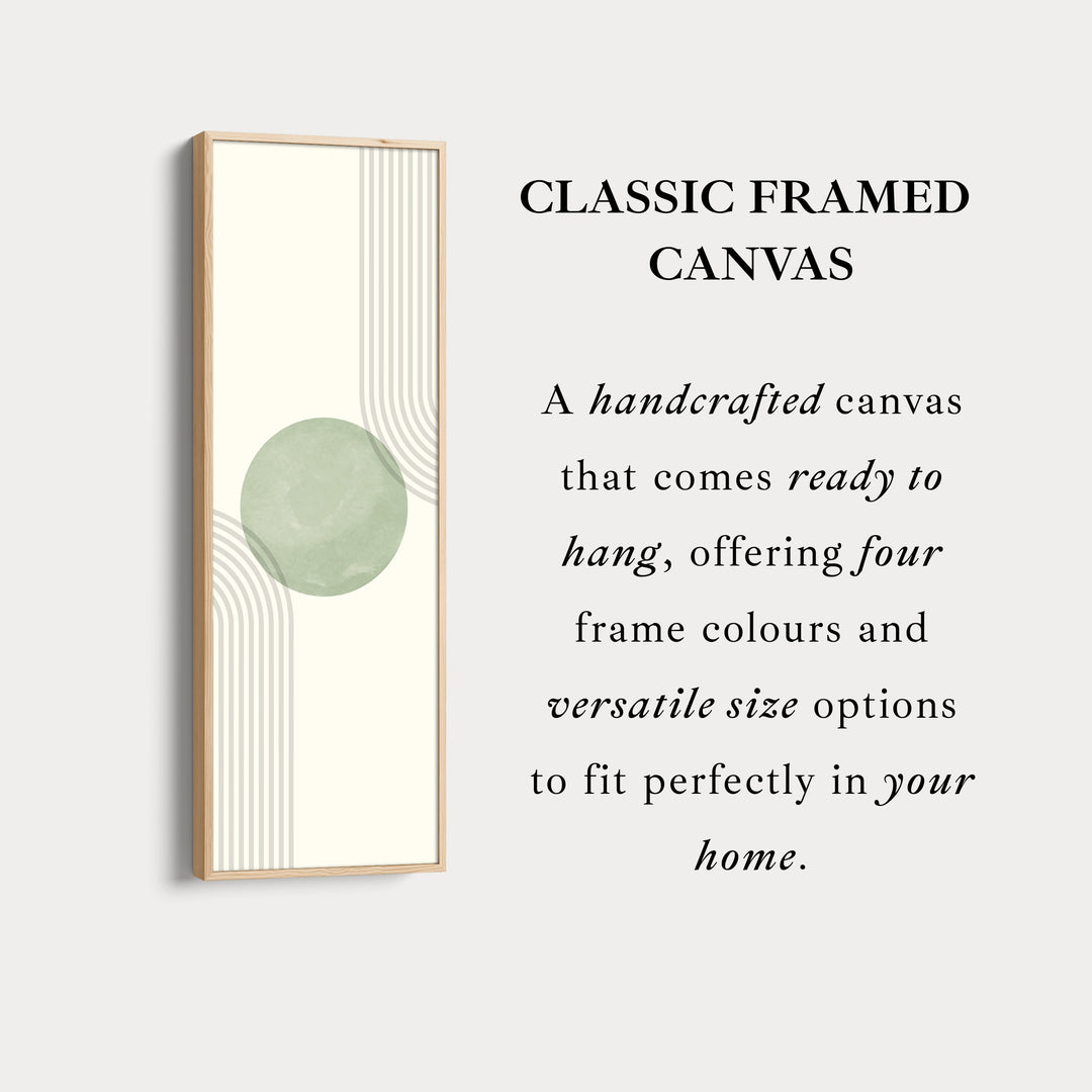 Long Vertical Canvas Green Abstract Minimal Geometric Art