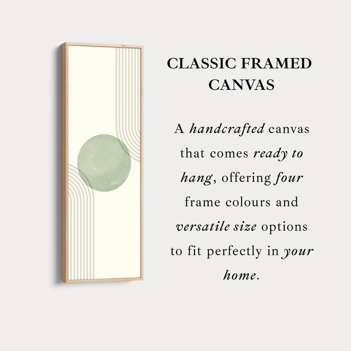 Long Vertical Canvas Green Abstract Minimal Geometric Art