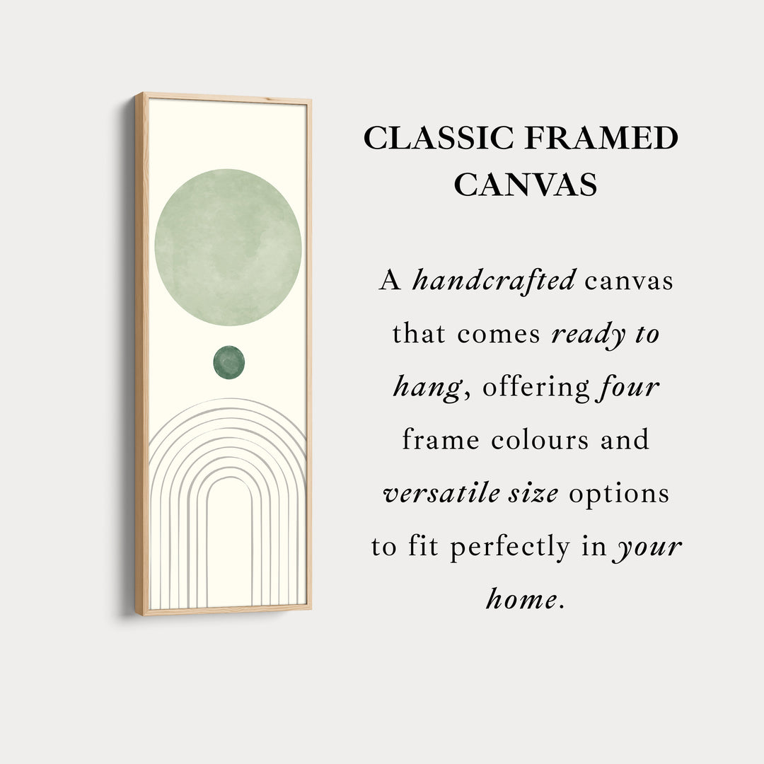 Vertical Wall Art Green Minimal Circles For Hallway Or Bedroom