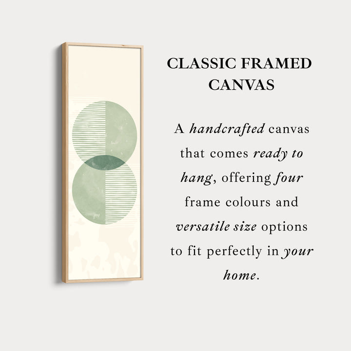 Narrow Wall Art Green Geometric Overlapping Circles For Calm Rooms