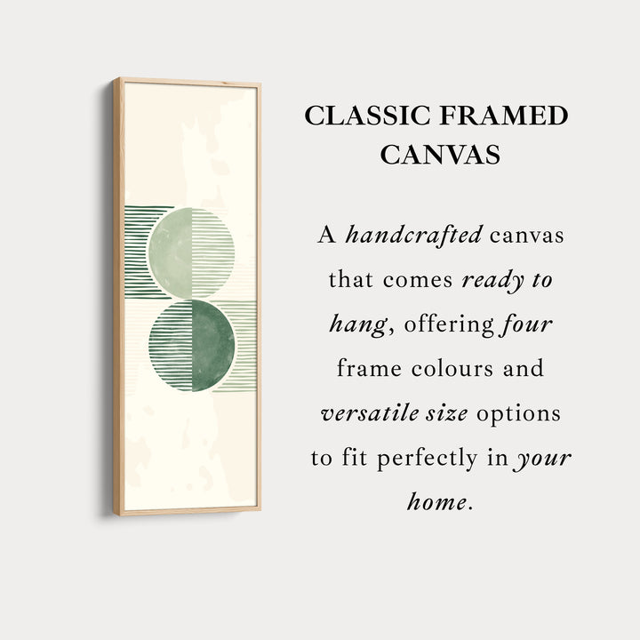 Long Vertical Canvas Minimal Green Circles Modern Abstract