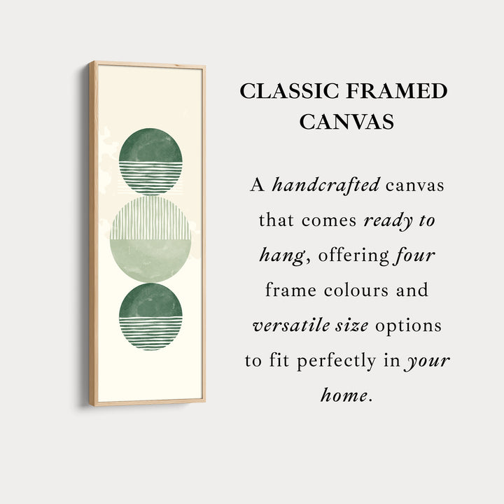 Skinny Wall Art Modern Green Circle Stack For Minimal Interiors