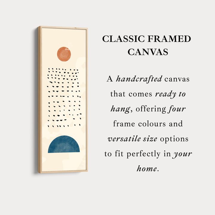 Hallway Wall Art Vertical Blue And Terracotta Linear Shapes