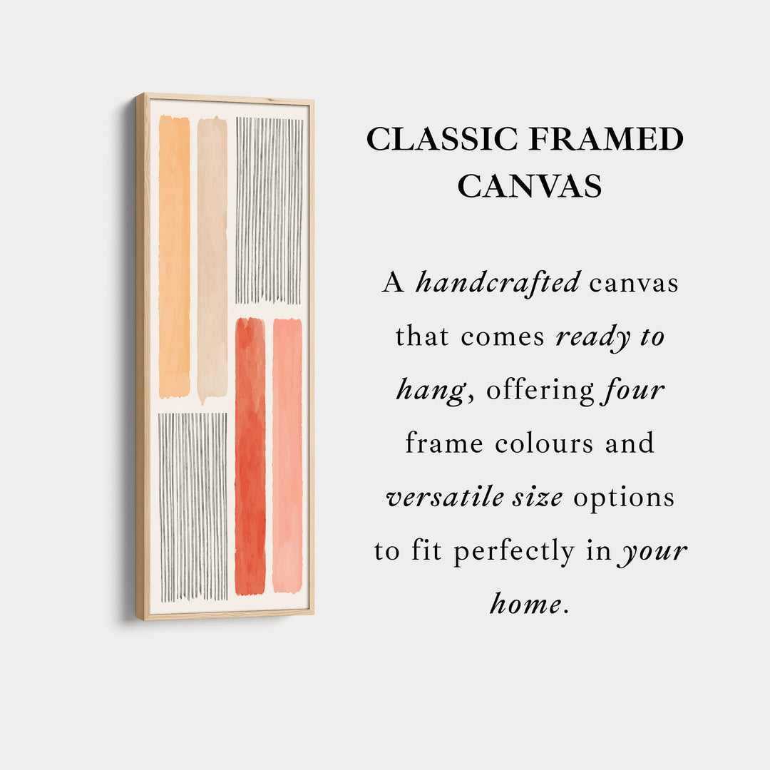 Skinny Wall Art Soft Orange And Neutral Shapes For Hallway Or Bedroom