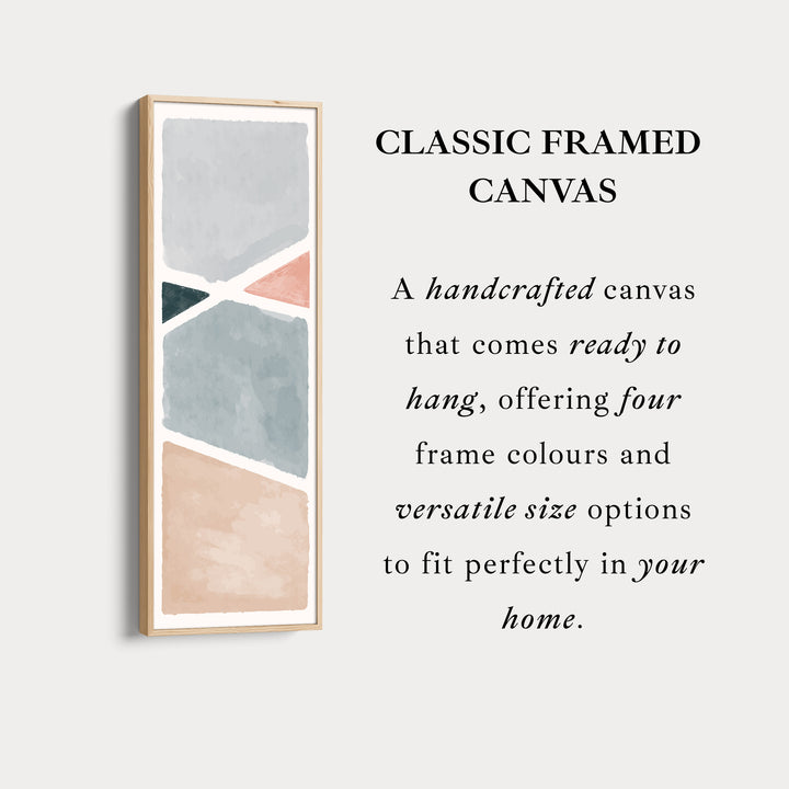 Narrow Wall Art Pink And Blue Minimal Shape Composition