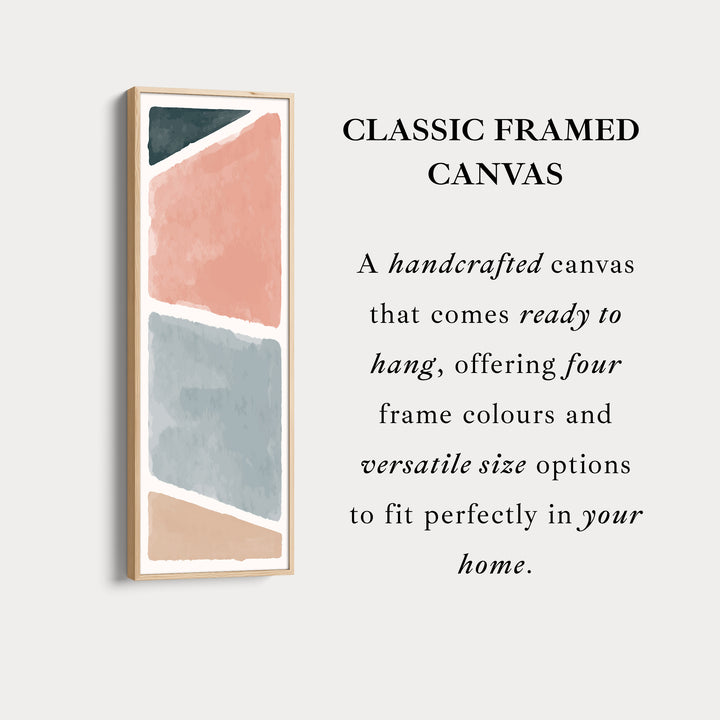 Long Vertical Canvas Blue Grey Minimal Block For Calm Interiors