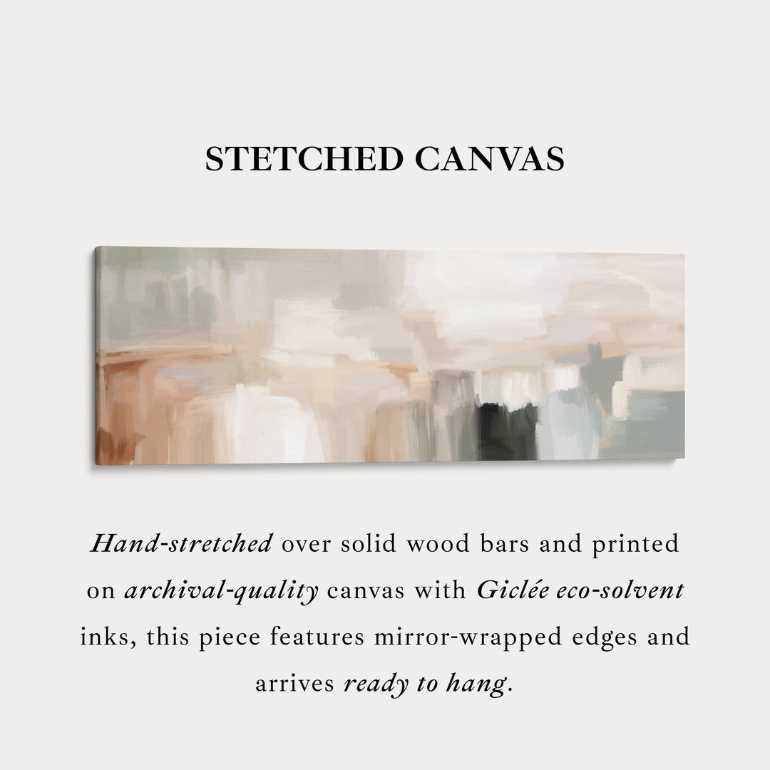 Minimalistische Beige Abstracte Horizontale Brede Muurkunst