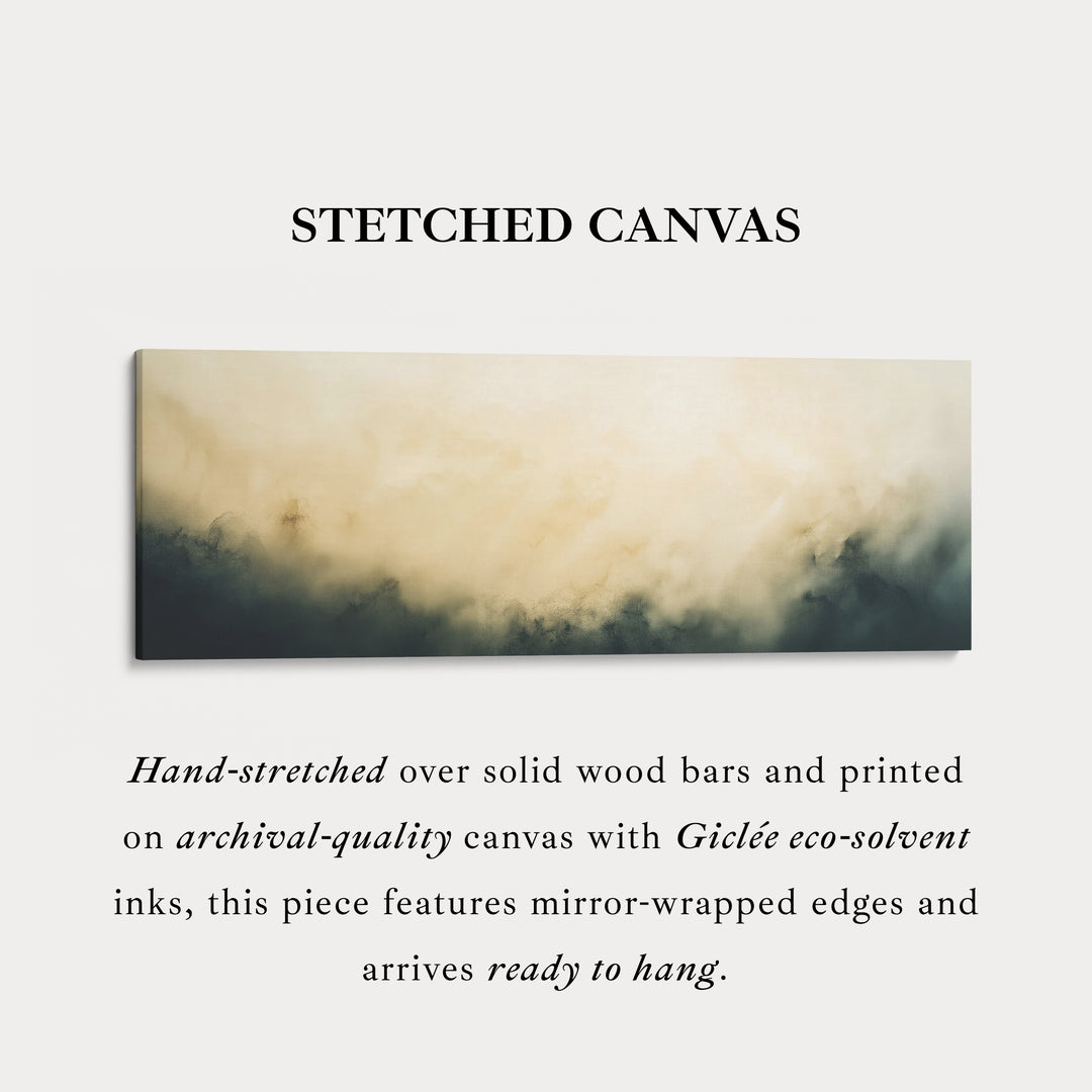 Abstract beige lange smalle wandkunst horizontale wanddecoratie