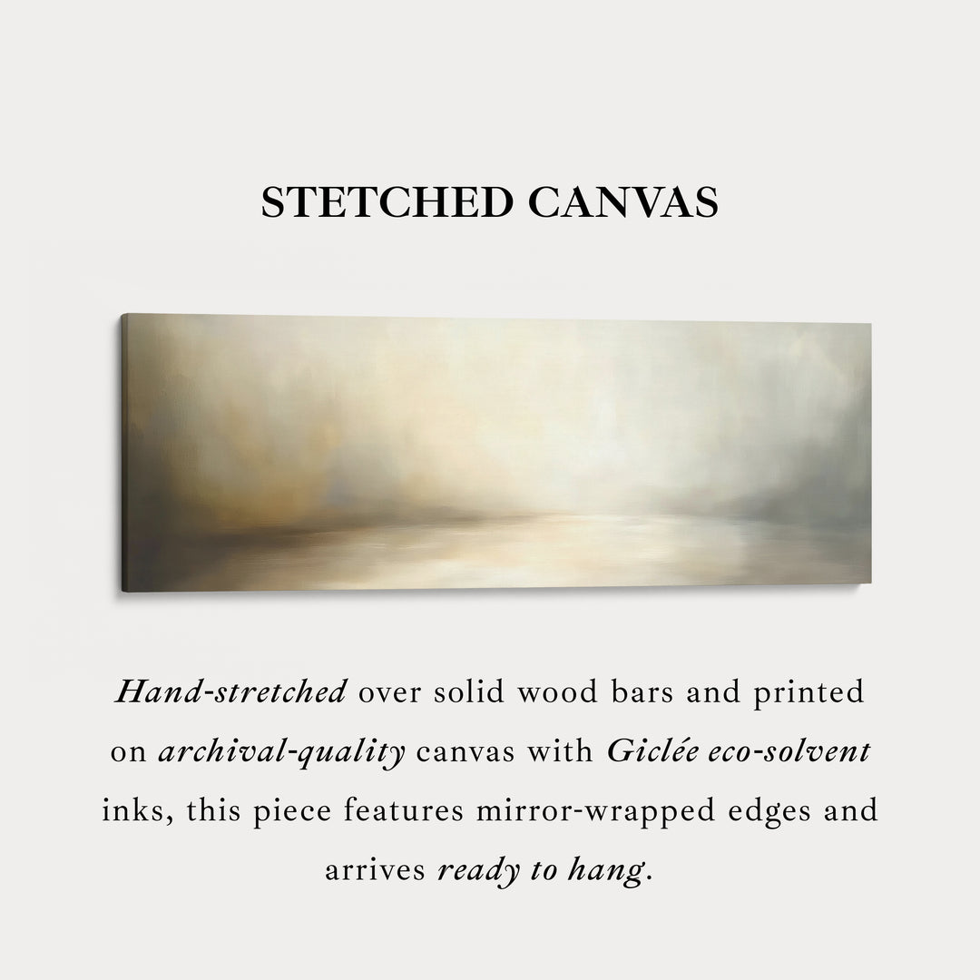 Abstracte beige olieverfschilderij horizontale wanddecoratie