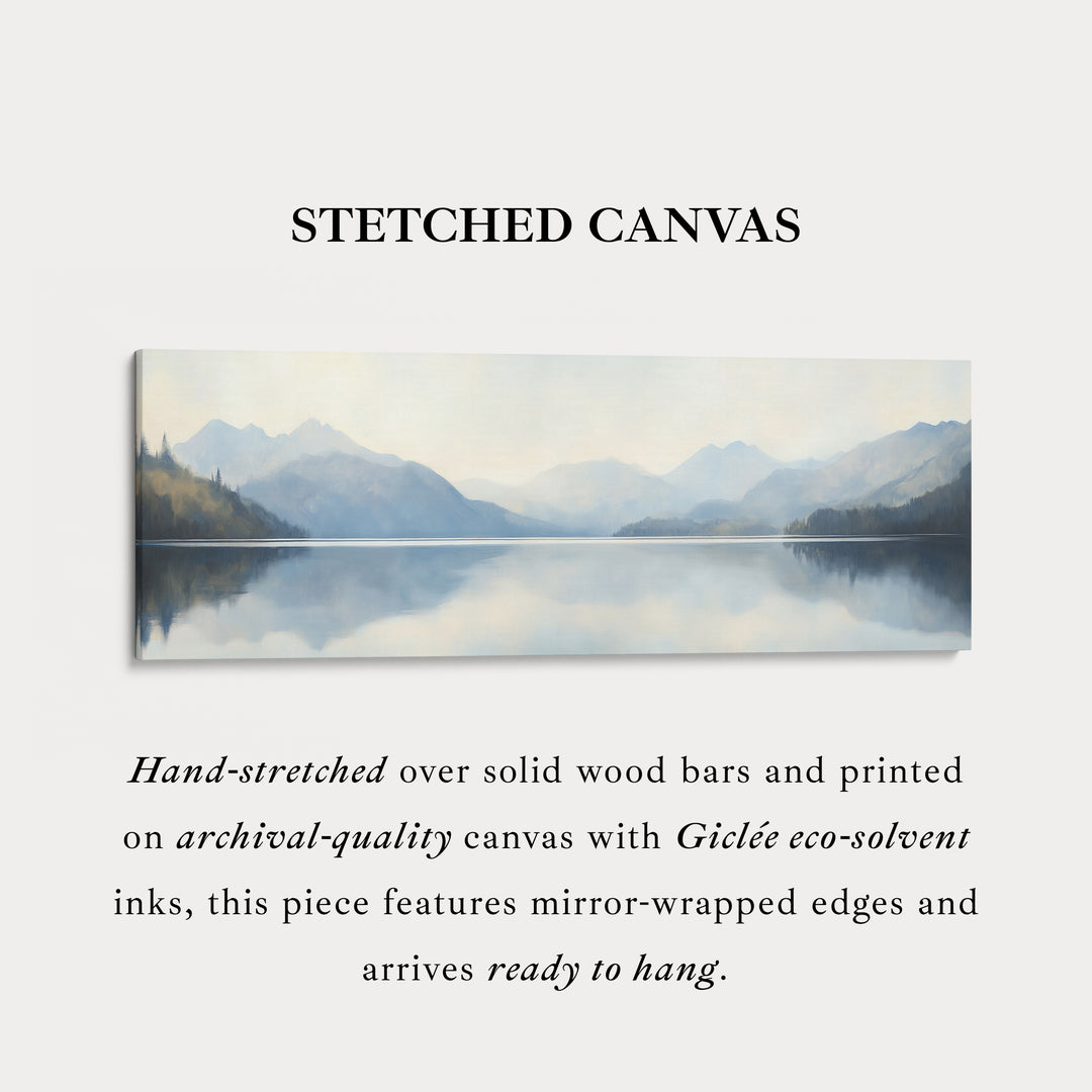 Abstracte berg- en meer horizontale wanddecoratie