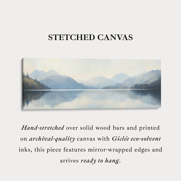 Abstracte berg- en meer horizontale wanddecoratie